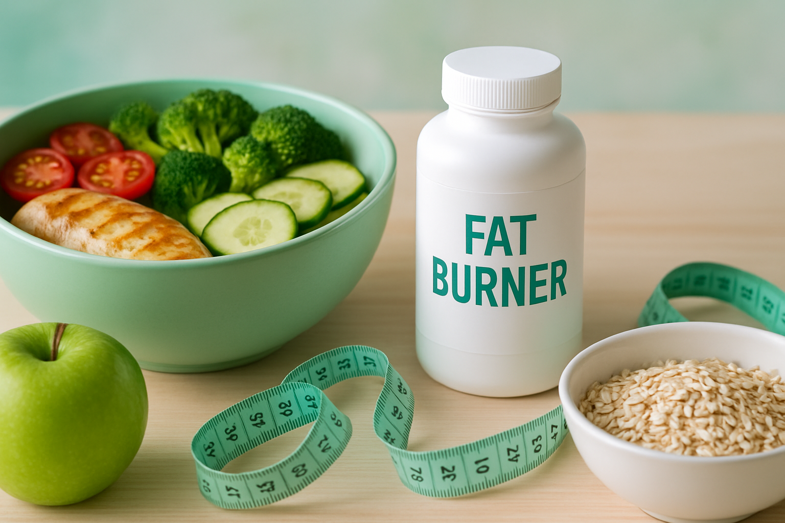 Person nimmt Fatburner-Kapsel auf nüchternen Magen mit einem Glas Wasser ein