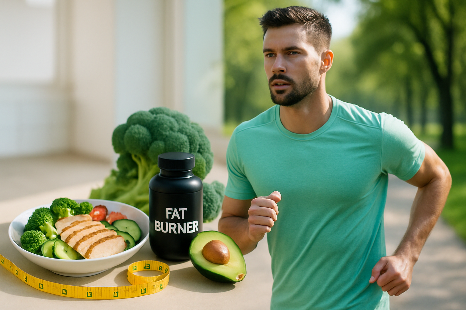 Mann beim Training mit Fatburner Supplements für optimale Fettverbrennung und Muskelerhalt