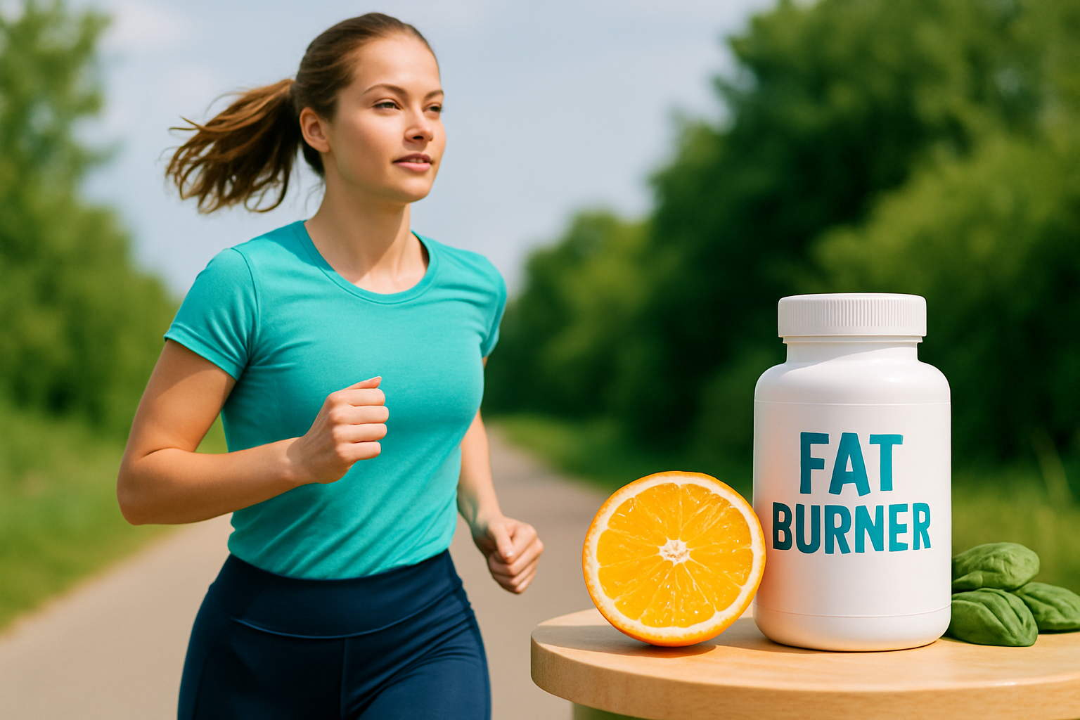 Läufer beim Joggen mit optimaler Fatburner-Unterstützung für maximale Fettverbrennung