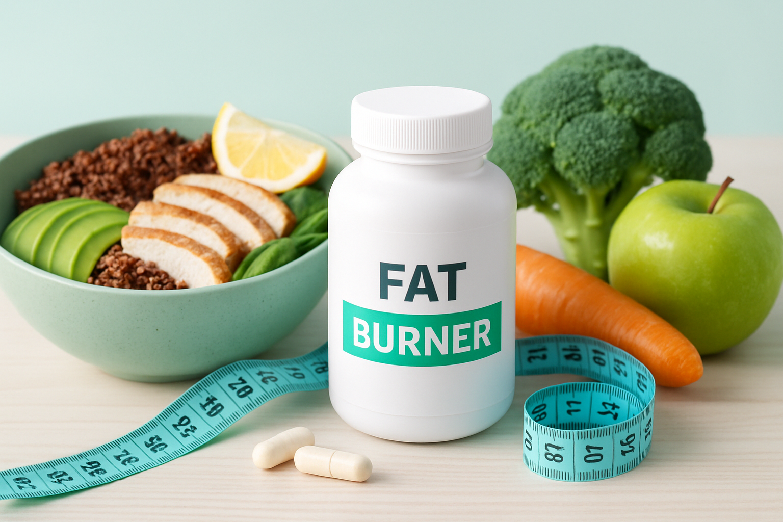 Verschiedene Fatburner Supplements wissenschaftlich getestet auf einem Labortisch