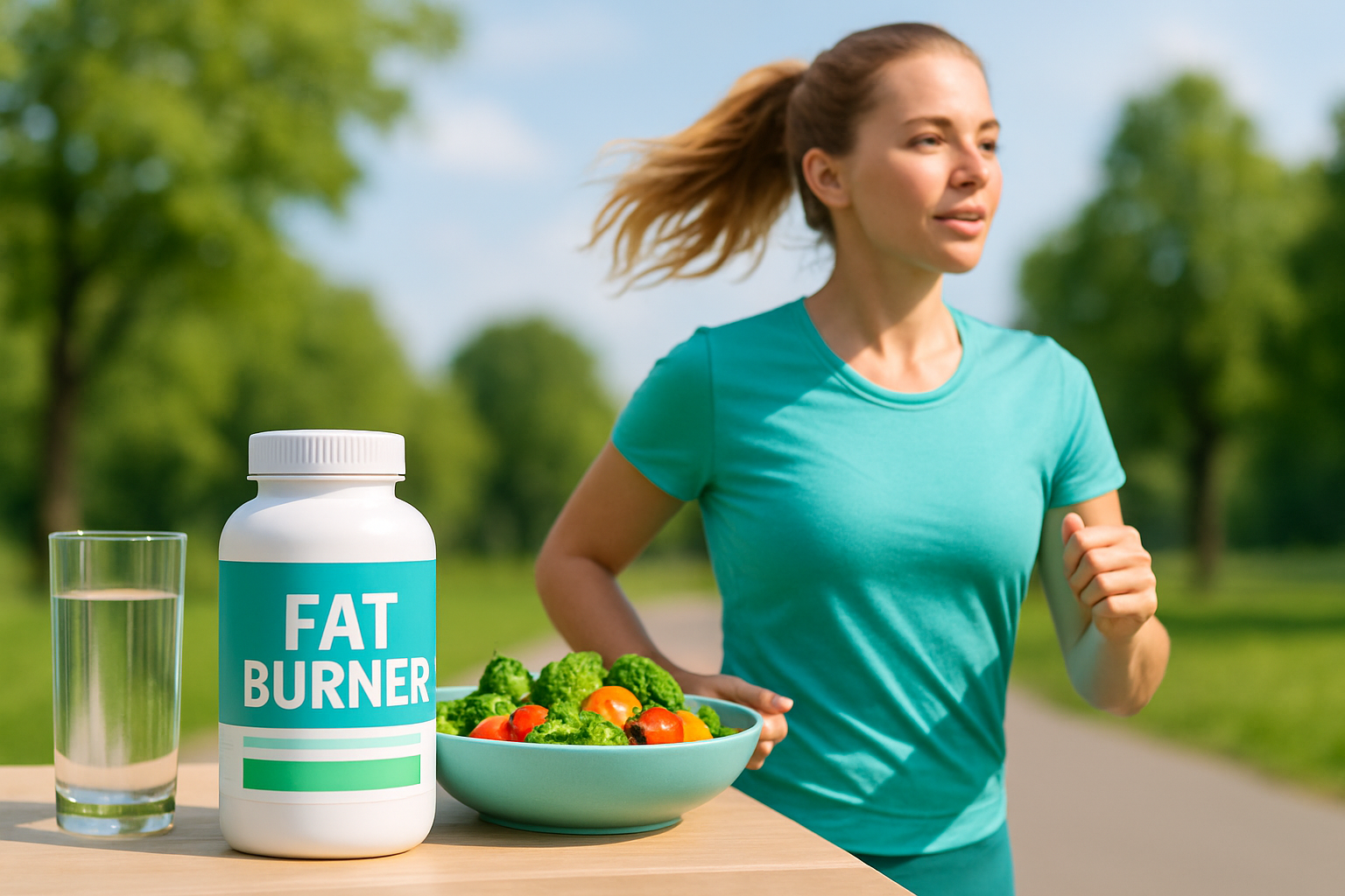 Sportler bereitet sich mit Fatburner auf Cardio-Training vor