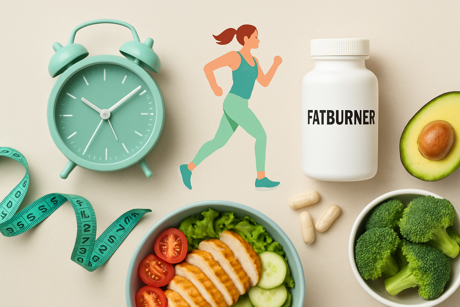 Kalender mit markierten Fatburner-Einnahmezyklen und Pausenphasen für optimale Wirkung