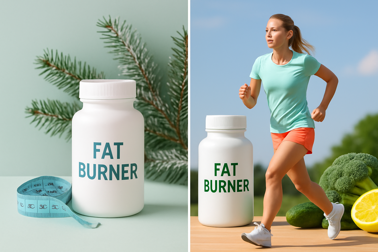 Vergleich von Fatburner-Einnahme im Winter mit Schnee und im Sommer mit Sonne - saisonale Anpassung