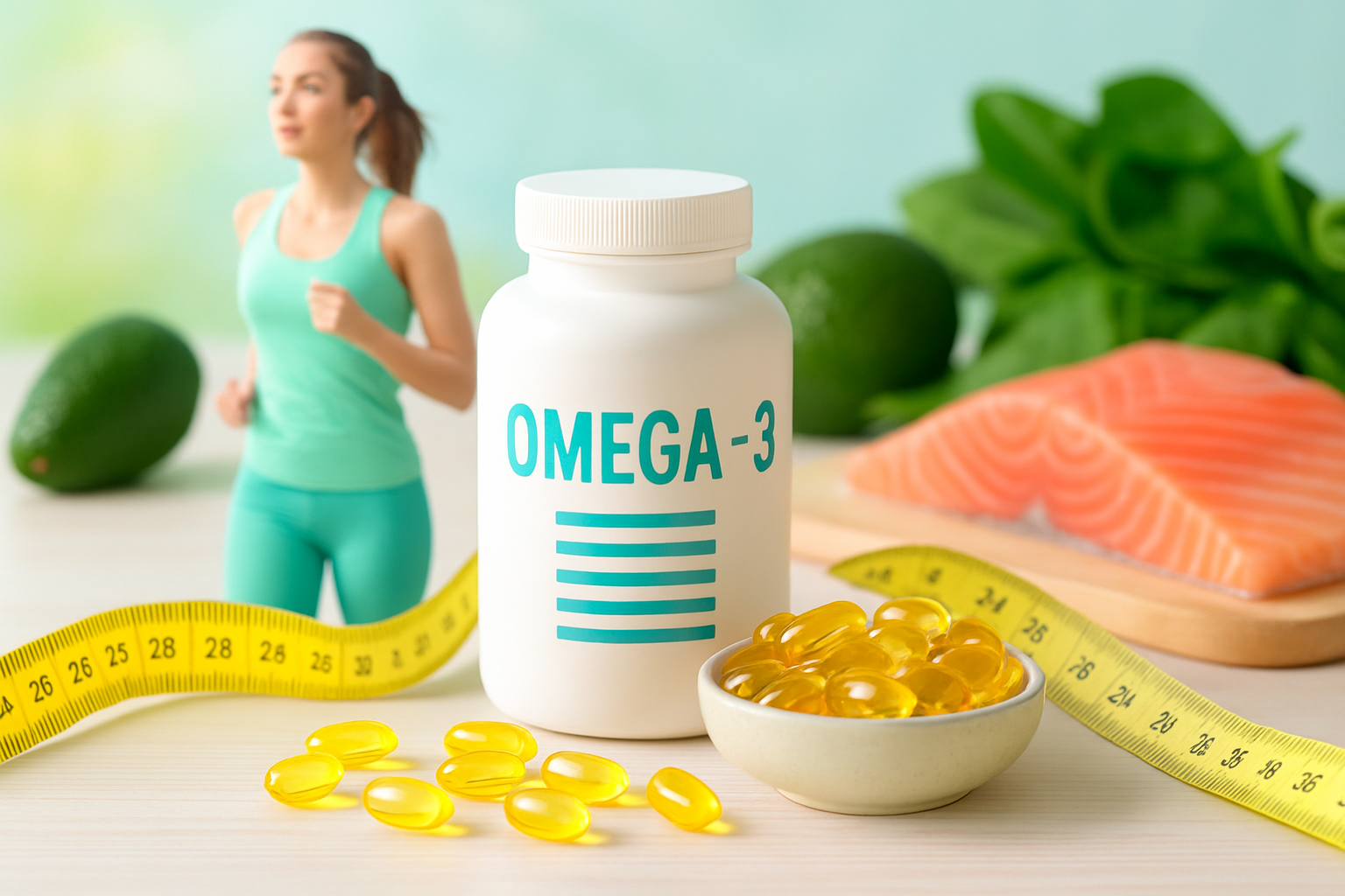 Omega-3-Kapseln und Lachs als natürliche Quellen für Fettverbrennung und Abnehmen