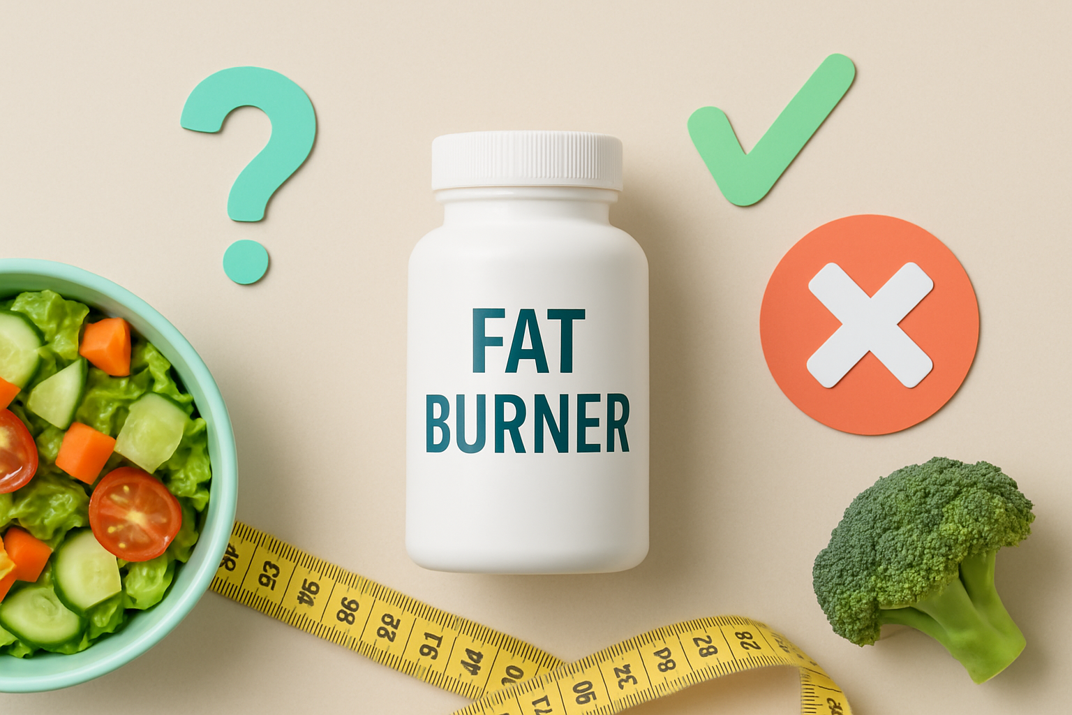 Wissenschaftliche Analyse von Fatburner-Sicherheit mit Molekülstruktur und Warnsymbolen