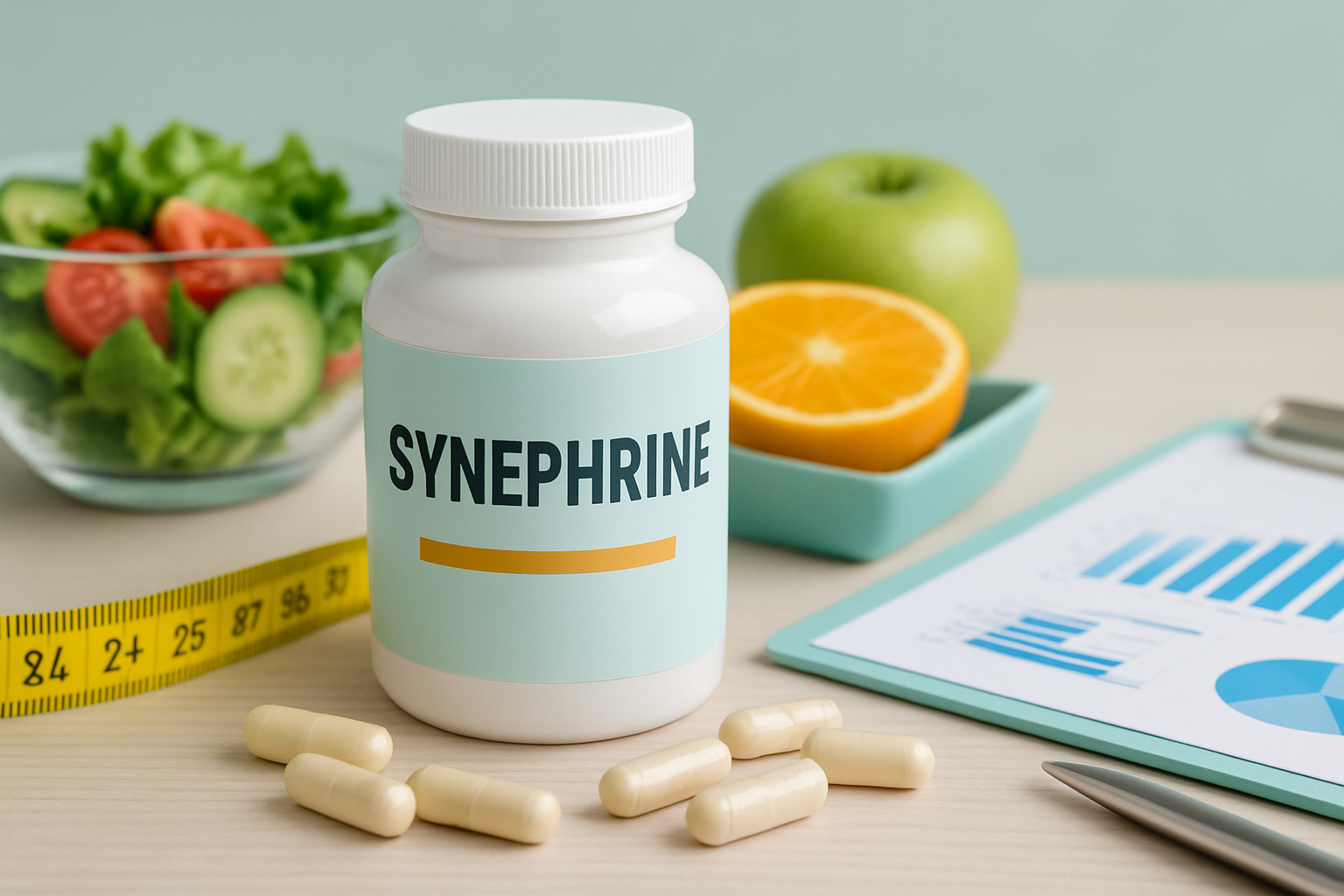 Synephrin Fatburner - Bitterorangen-Extrakt zur Fettverbrennung mit molekularer Struktur